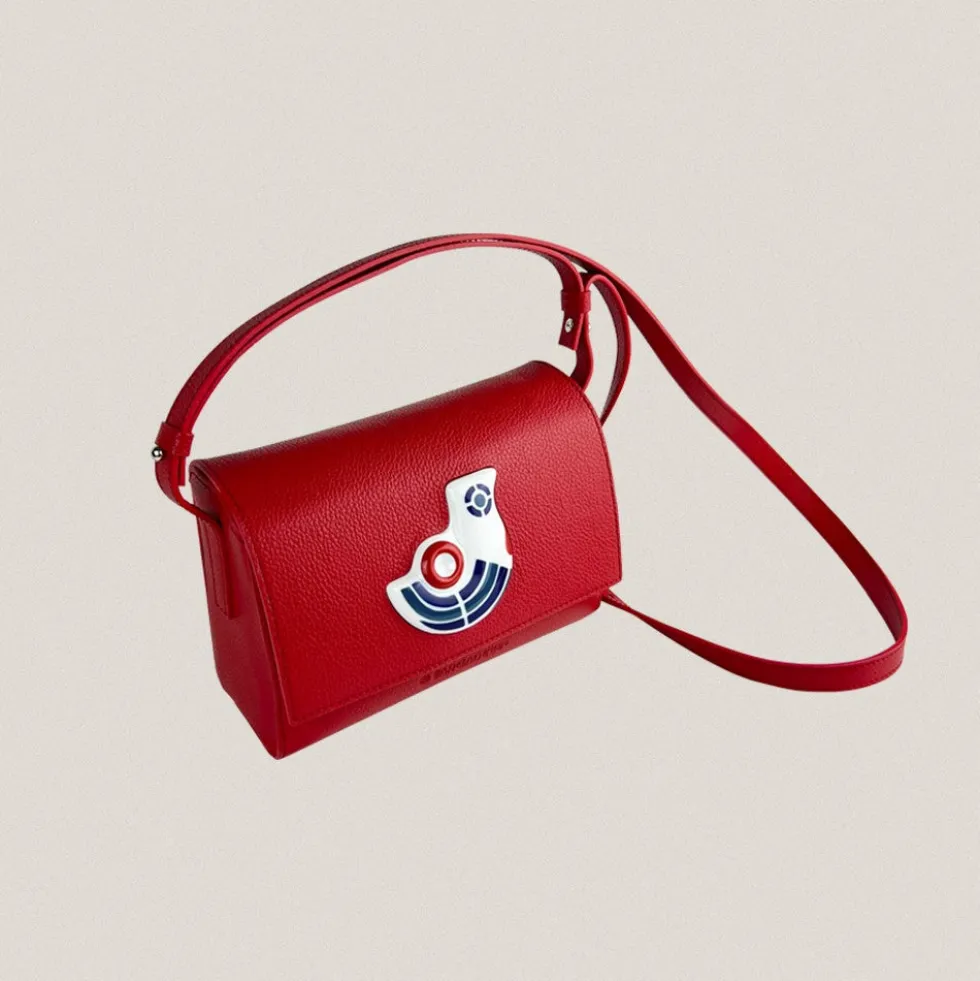 Bolso Solapa S Galos Rojo