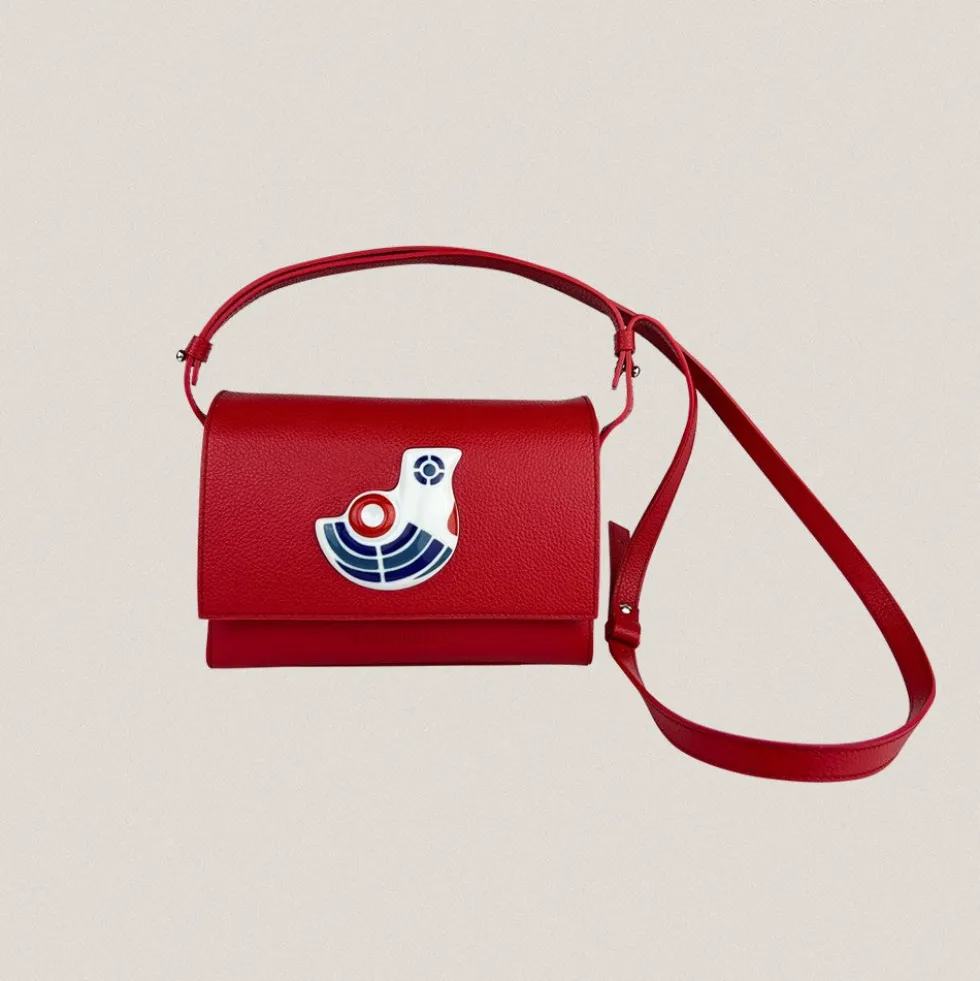 Bolso Solapa S Galos Rojo