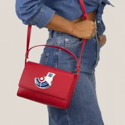 Bolso Solapa S Galos Rojo