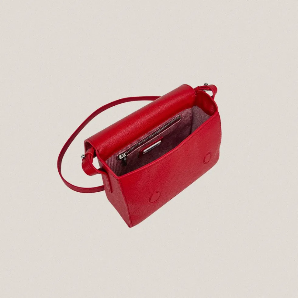 Bolso Solapa S Galos Rojo