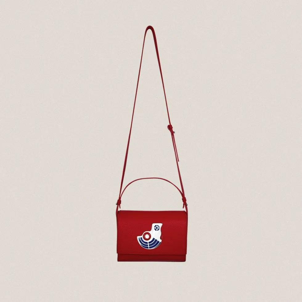 Bolso Solapa S Galos Rojo