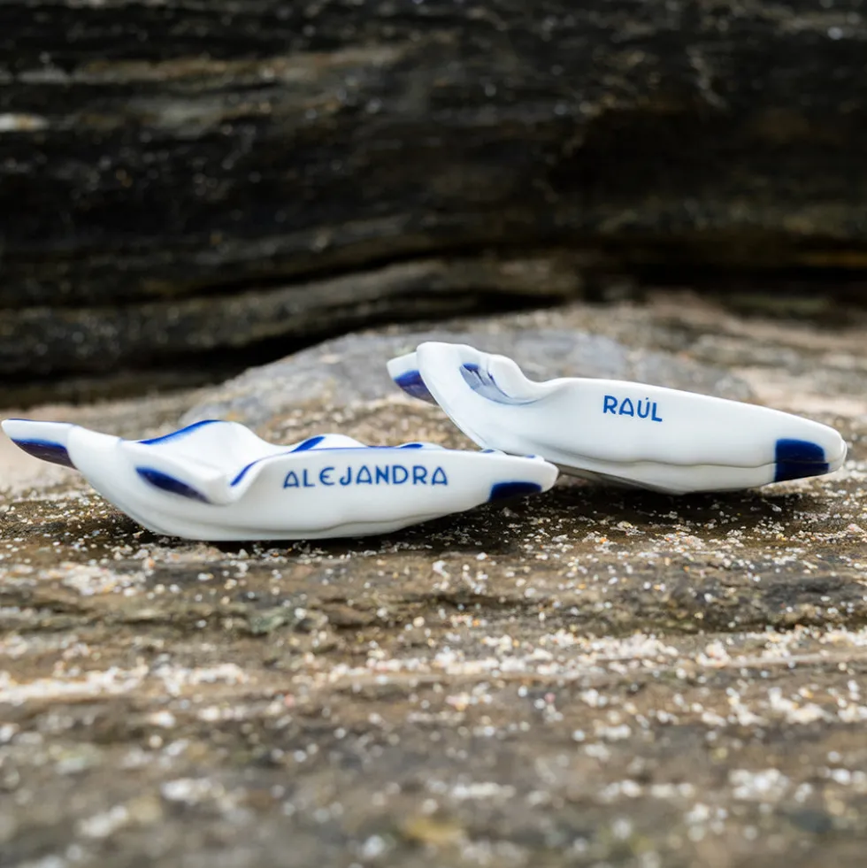 Concha Bautismal Azul Personalizada