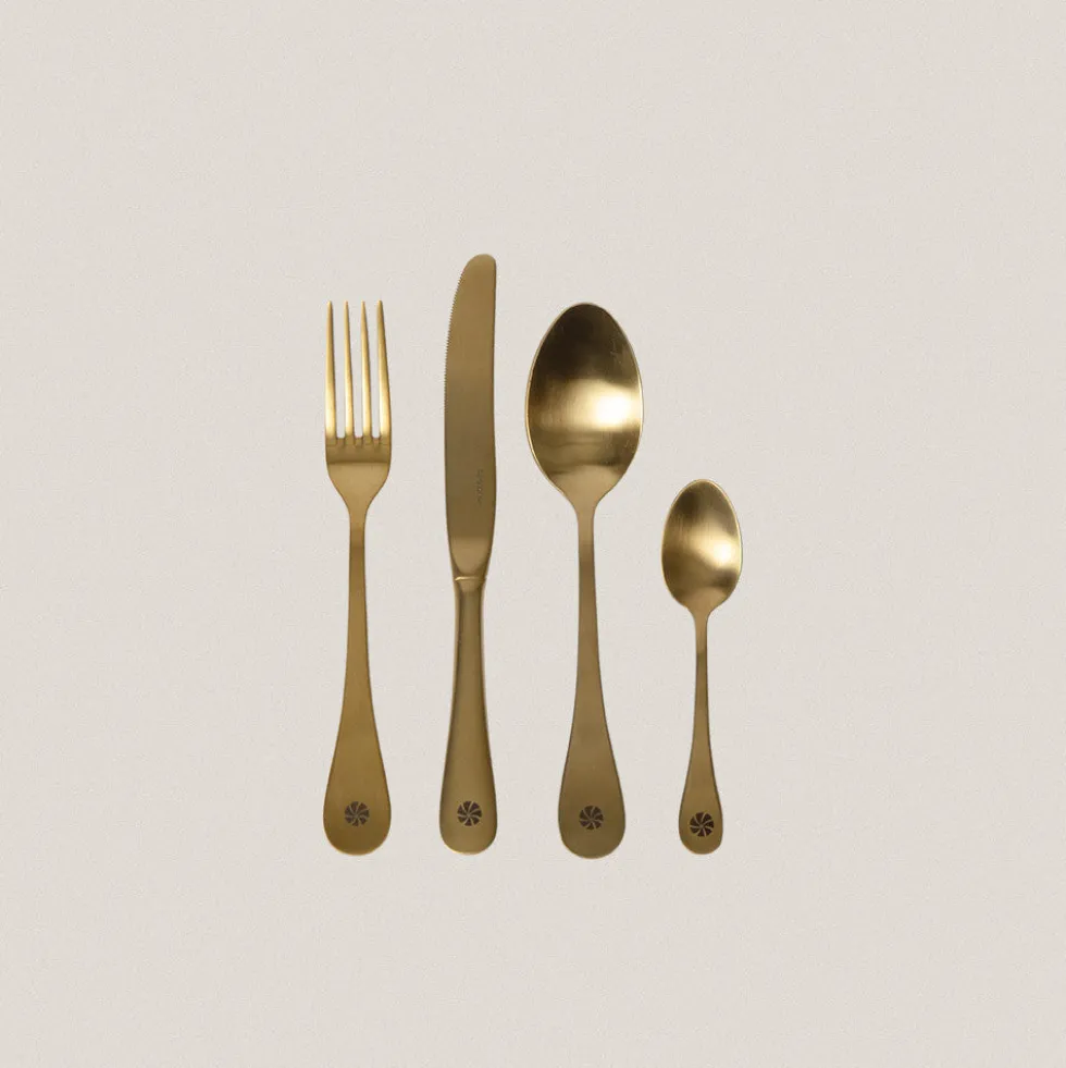 Cubertería Trisquel 24 Piezas Oro Mate