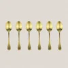 Cucharillas Moka Trisquel 6 Piezas Oro Mate