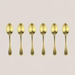 Cucharillas Moka Trisquel 6 Piezas Oro Mate