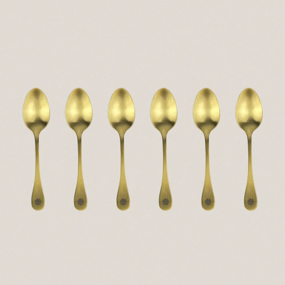 Cucharillas Moka Trisquel 6 Piezas Oro Mate