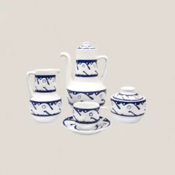 Juego Café 6 servicios Peixes Azul