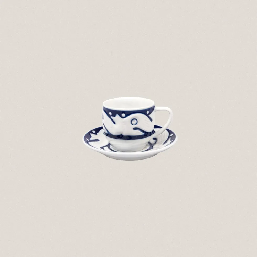 Juego Café 6 servicios Peixes Azul