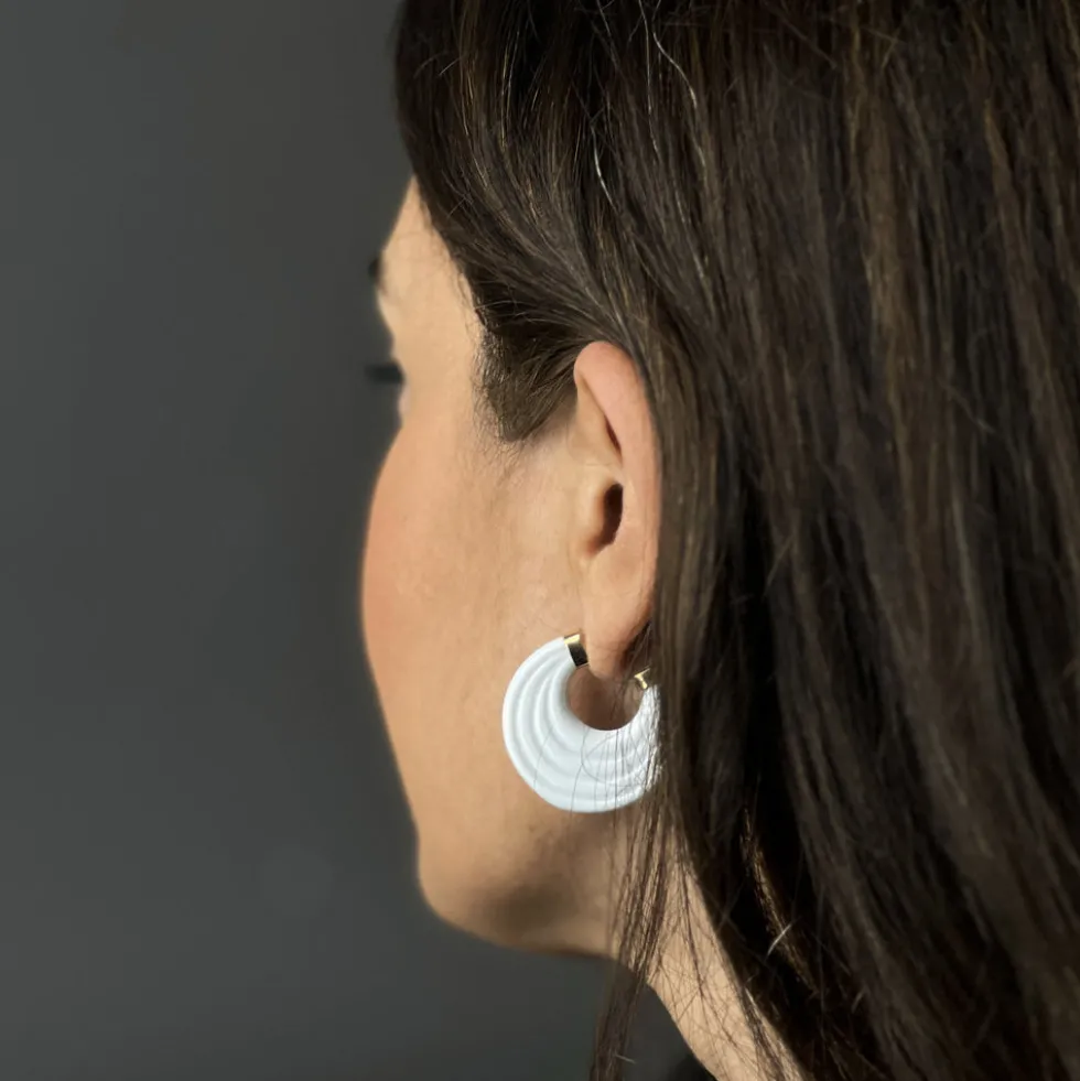 Juego Pendientes Arracada Blanco