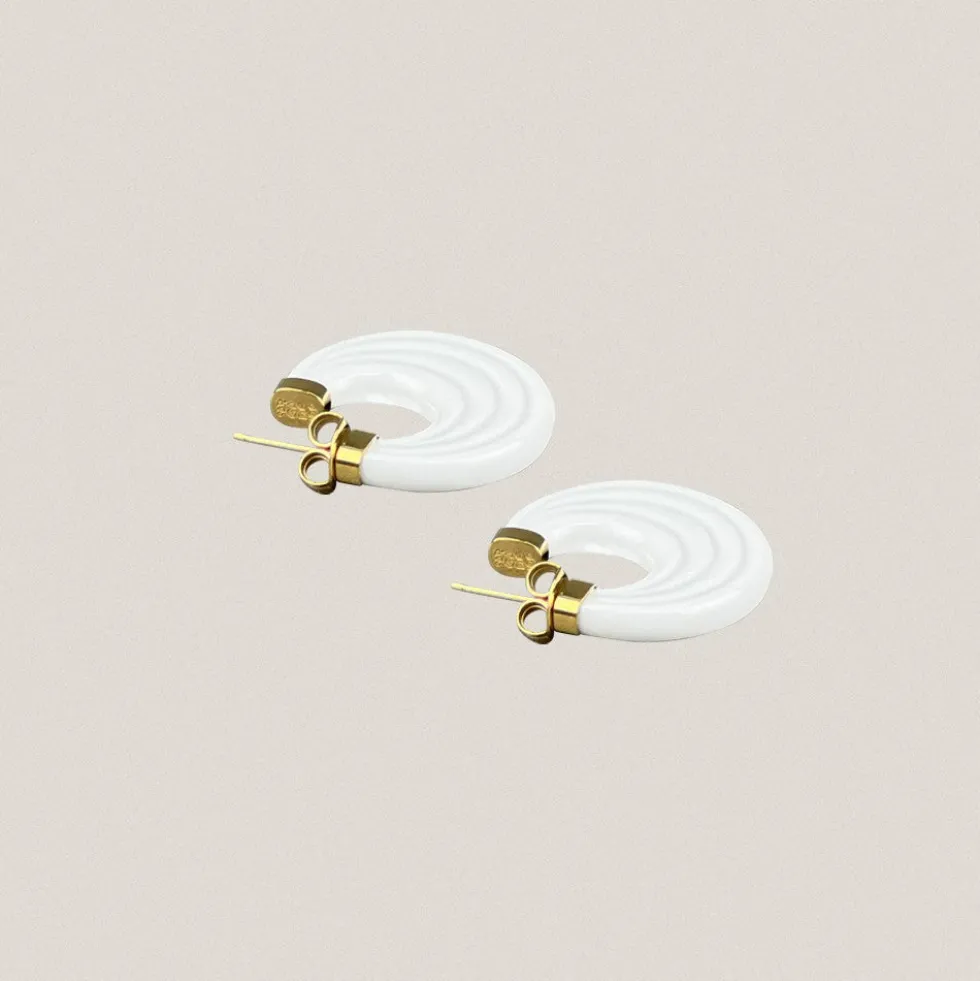 Juego Pendientes Arracada Blanco
