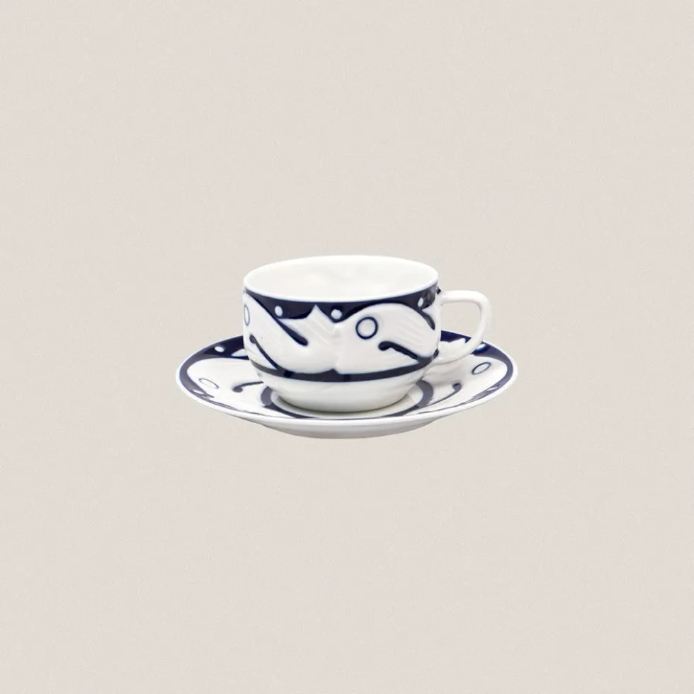 Juego Té 6 servicios Peixes Azul