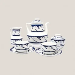 Juego Té 6 servicios Peixes Azul