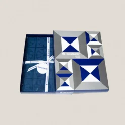 Mantel 12 servicios Flor Azul (180x350)