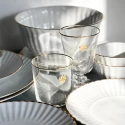 Pack 6 Vasos Filo Oro Trisquel Brillo