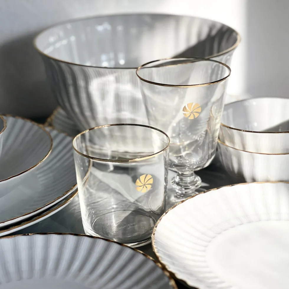 Pack 6 Vasos Filo Oro Trisquel Brillo