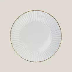 Plato Llano Gr Cuncha Filo Oro
