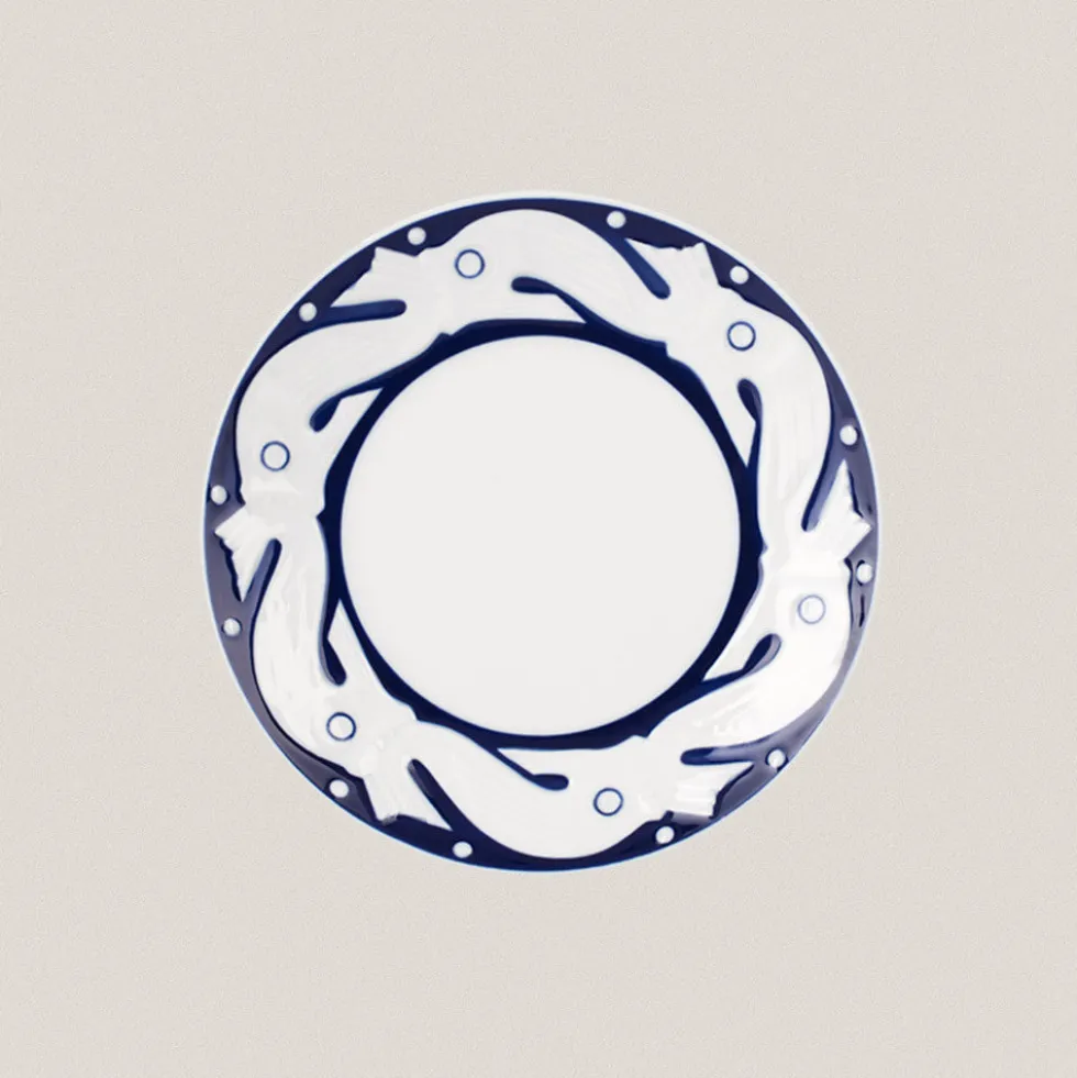 Plato Postre Peixes Azul
