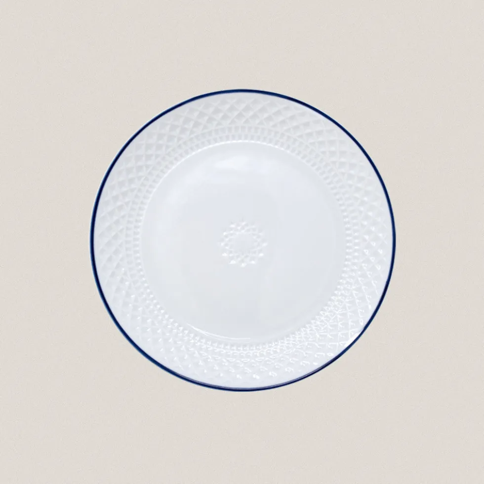 Plato Postre Portomarínico Filo Azul