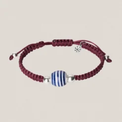 Pulsera Rodas Cordón Burdeos Cuarzo