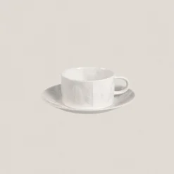 Taza desayuno con plato F73 Blanco
