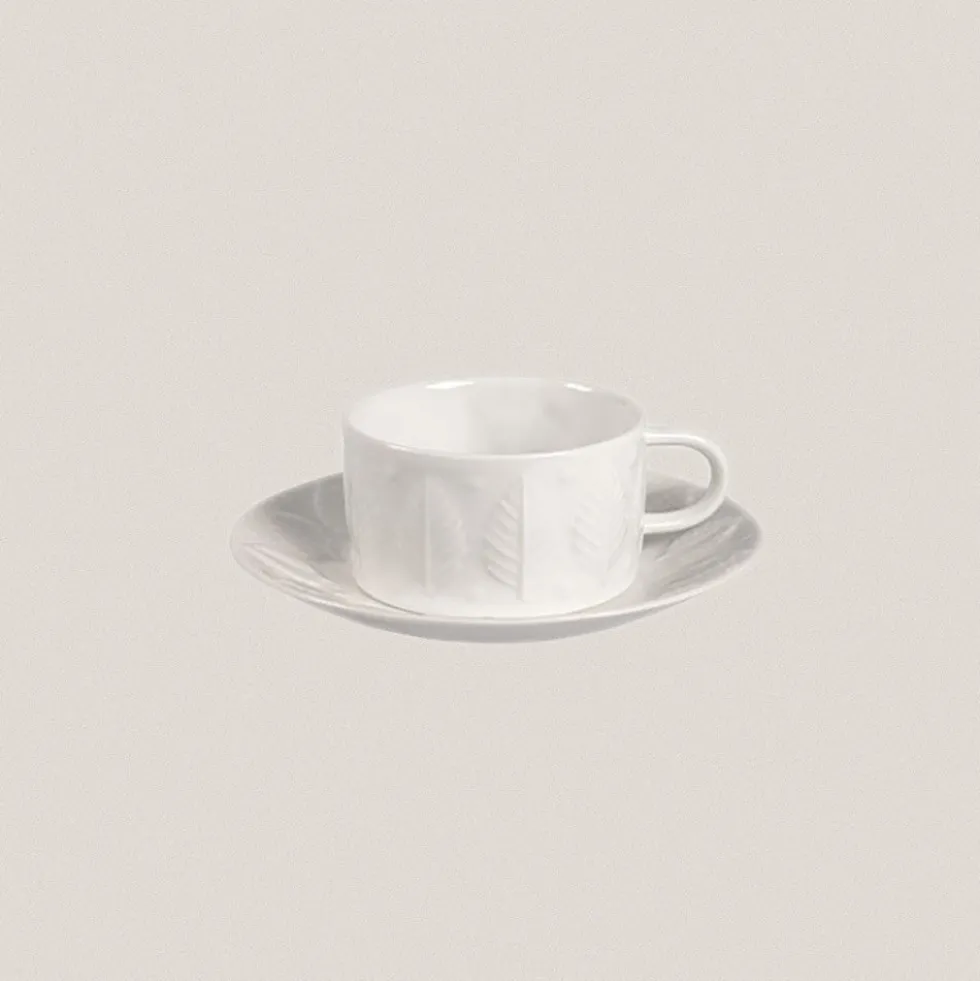 Taza desayuno con plato F73 Blanco