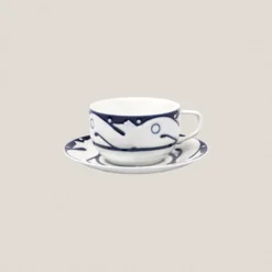 Taza Desayuno con plato Peixes Azul