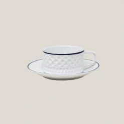 Taza Desayuno con plato Portomarínico Filo Azul
