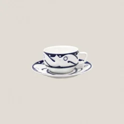 Taza Té con plato Peixes Azul