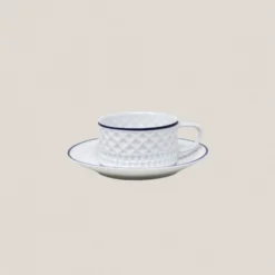 Taza Té con plato Portomarínico Filo Azul